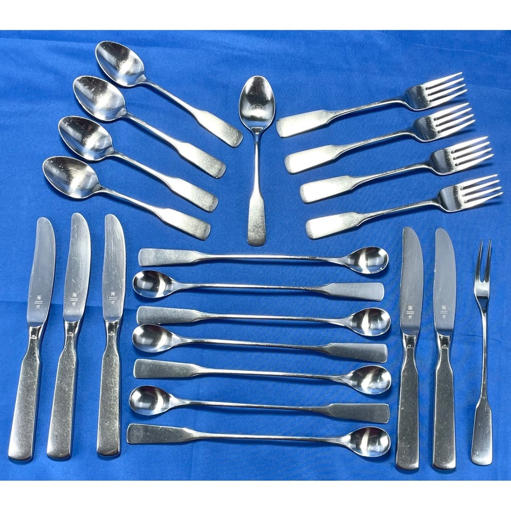 WMF Cromargan Pilgrim Satin Stainless Flatware 22 Pc Lot - Including Iced Tea